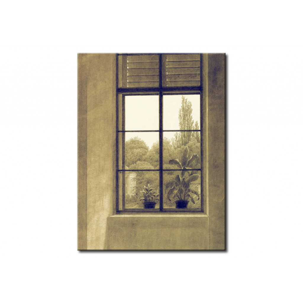 Schilderij  Caspar David Friedrich: Window With View Of A Park