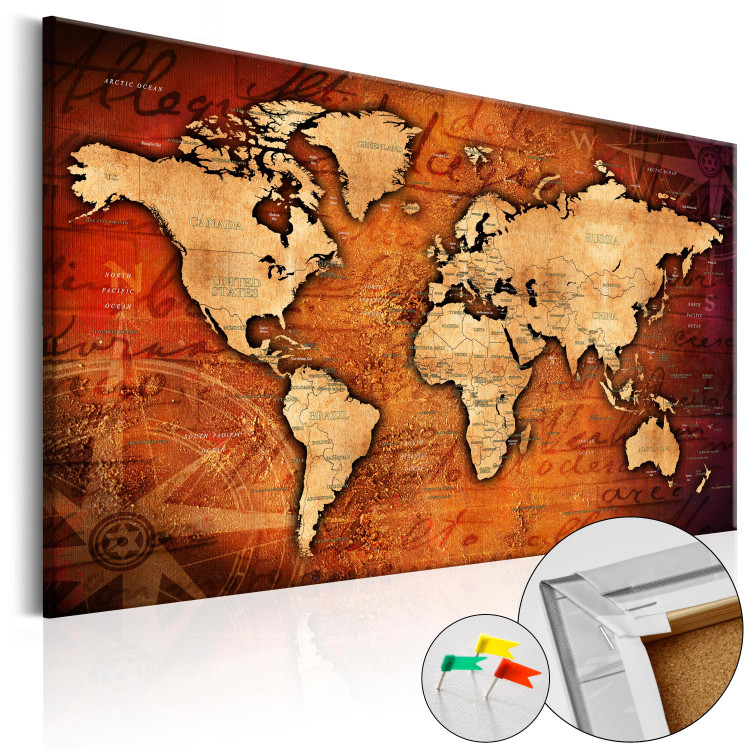 Ozdobna tablica korkowa Bursztynowy świat [Mapa korkowa] 92136