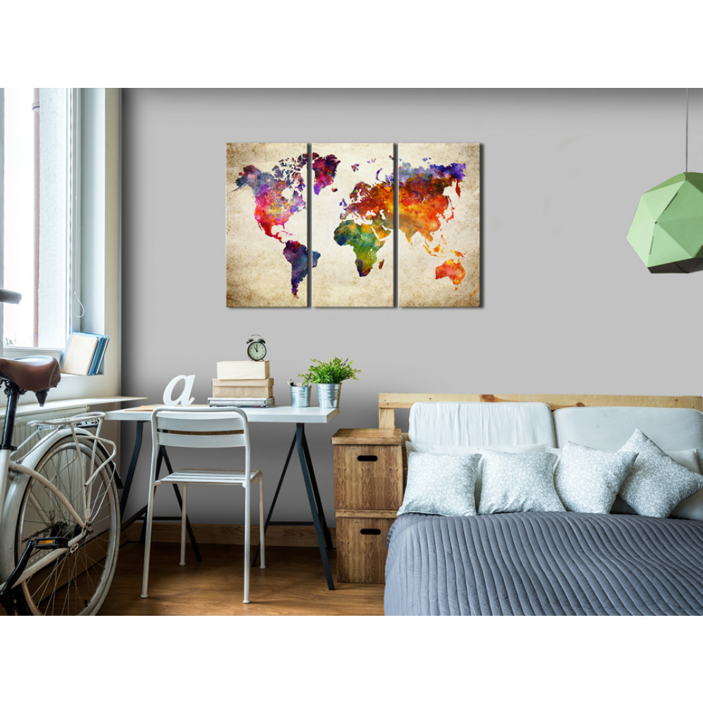 Pintura The World's Map In Watercolor