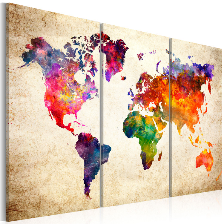 Quadro moderno The World's Map in Watercolor 93736 additionalImage 2