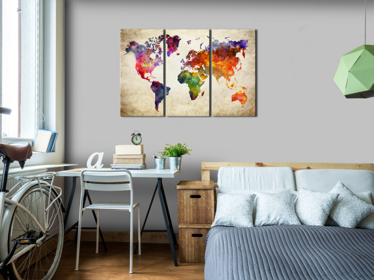 Quadro moderno The World's Map in Watercolor 93736 additionalImage 3