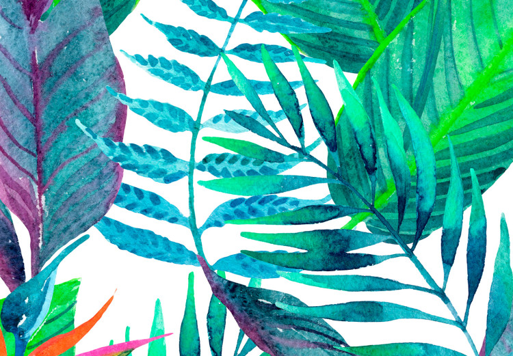 Carta da parati Foglie tropicali - motivi vegetali colorati su uno sfondo bianco 108546 additionalImage 3