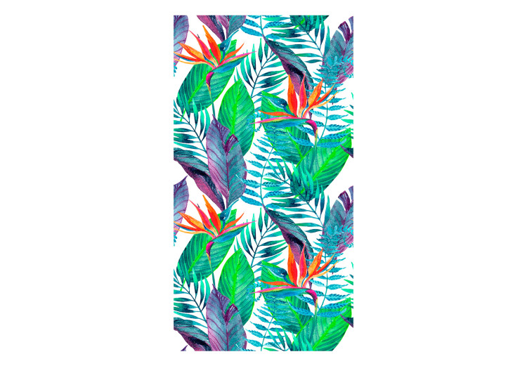 Carta da parati Foglie tropicali - motivi vegetali colorati su uno sfondo bianco 108546 additionalImage 1