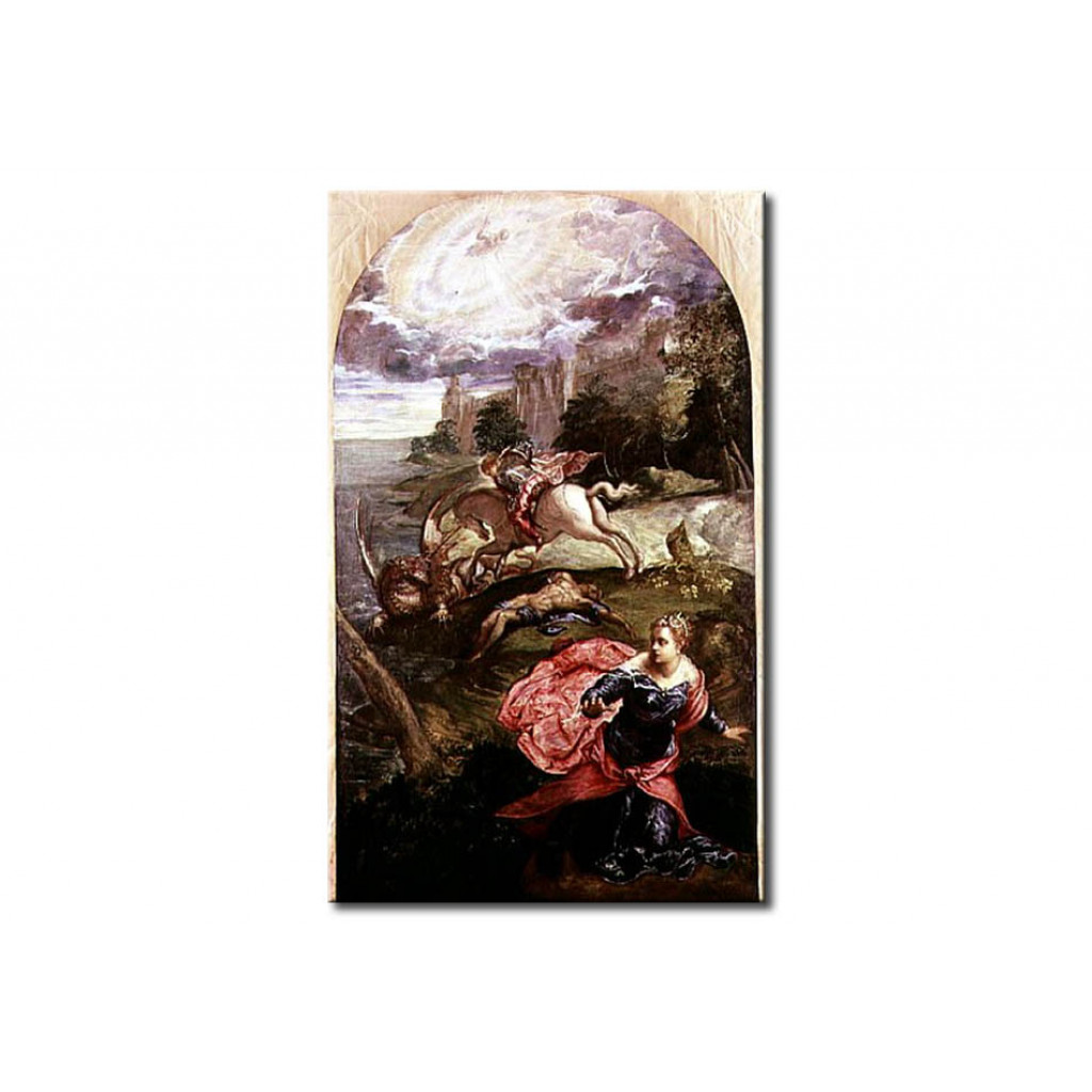 Schilderij  Tintoretto: St.George And The Dragon