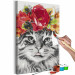 Obraz do malowania po numerach Kot z kwiatami 132046 additionalThumb 3