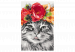 Obraz do malowania po numerach Kot z kwiatami 132046 additionalThumb 7