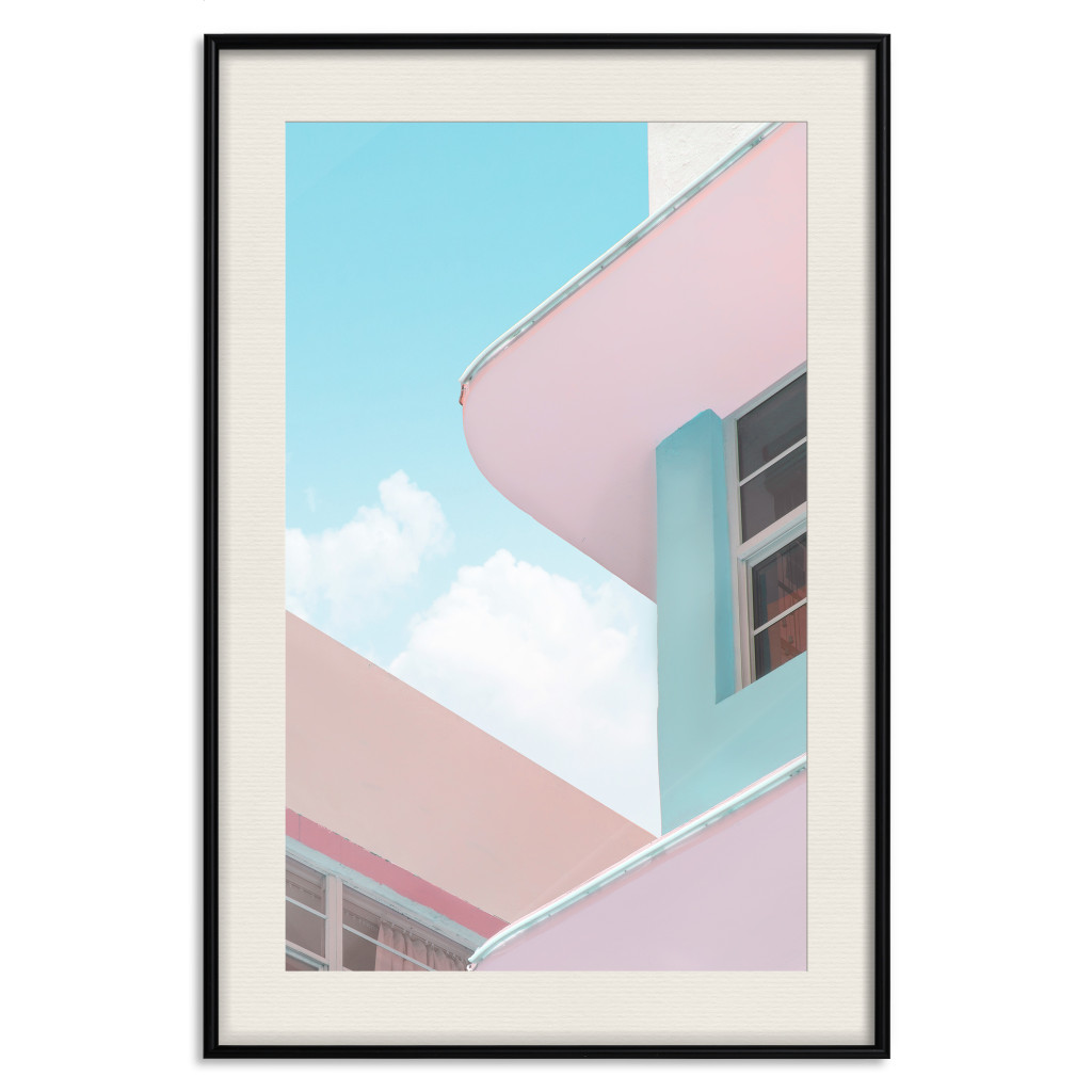 Plakat: Budynek W Stylu Miami Beach - Wakacyjna Minimalistyczna Architektura