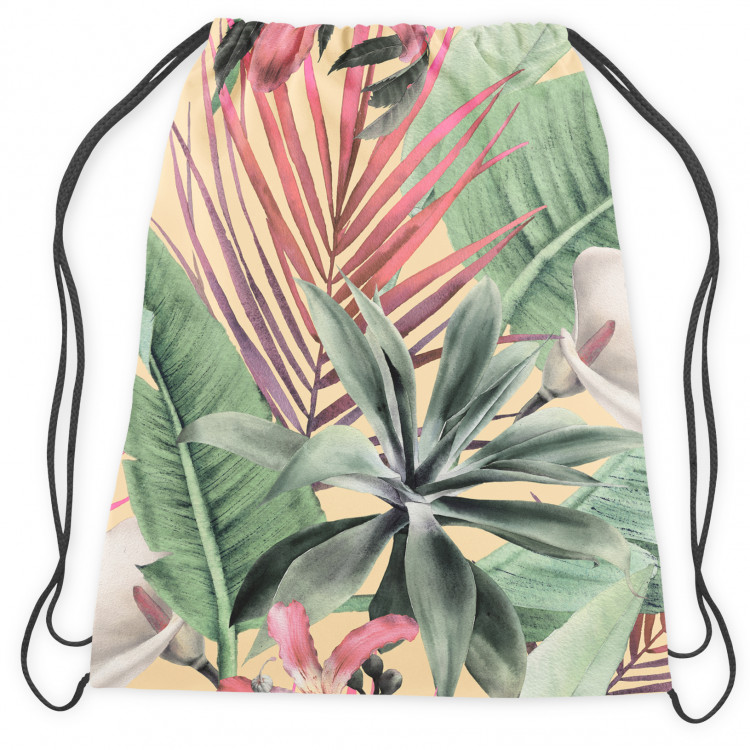 Worek plecak Flora lasu deszczowego - roślinny wzór z białymi kwiatami i liśćmi 147646 additionalImage 3