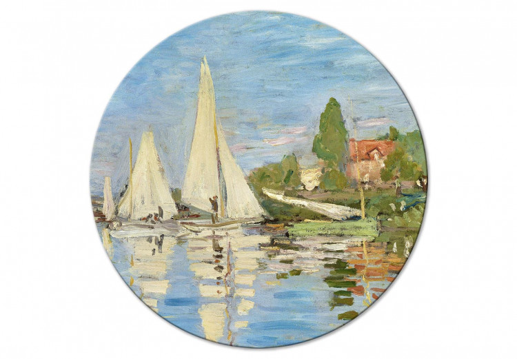 Round Canvas Regatta in Argenteuil, Claude Monet - The Landscape of Sailboats on the River 148746