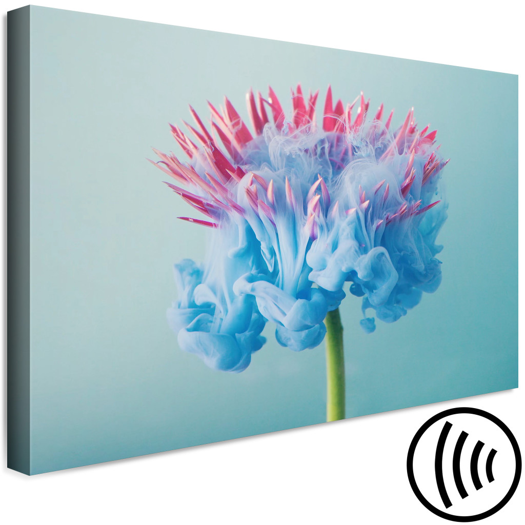 Schilderij  Bloemen: Abstract Flower - Pink And Blue Floristic Motif