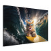 Konst AI Cat - Ginger Animal Surfing on a Board in a Stormy Sea - Horizontal 150246 additionalThumb 2
