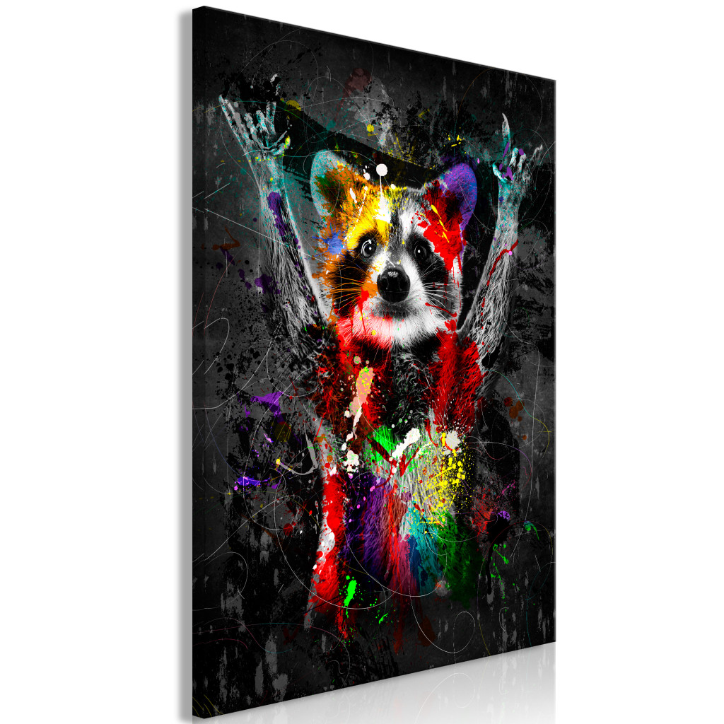 Schilderij Colorful Animals: Raccoon [Large Format]