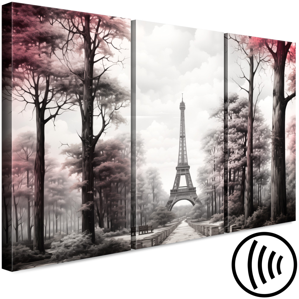 Obraz Paryż - Park Miejski I Wieża Eiffla W Odcieniach Retro