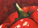Leinwandbild Gemaltes Gemüse (3-teilig) - Grüne Erbsen und rote Paprika 46746 additionalThumb 3