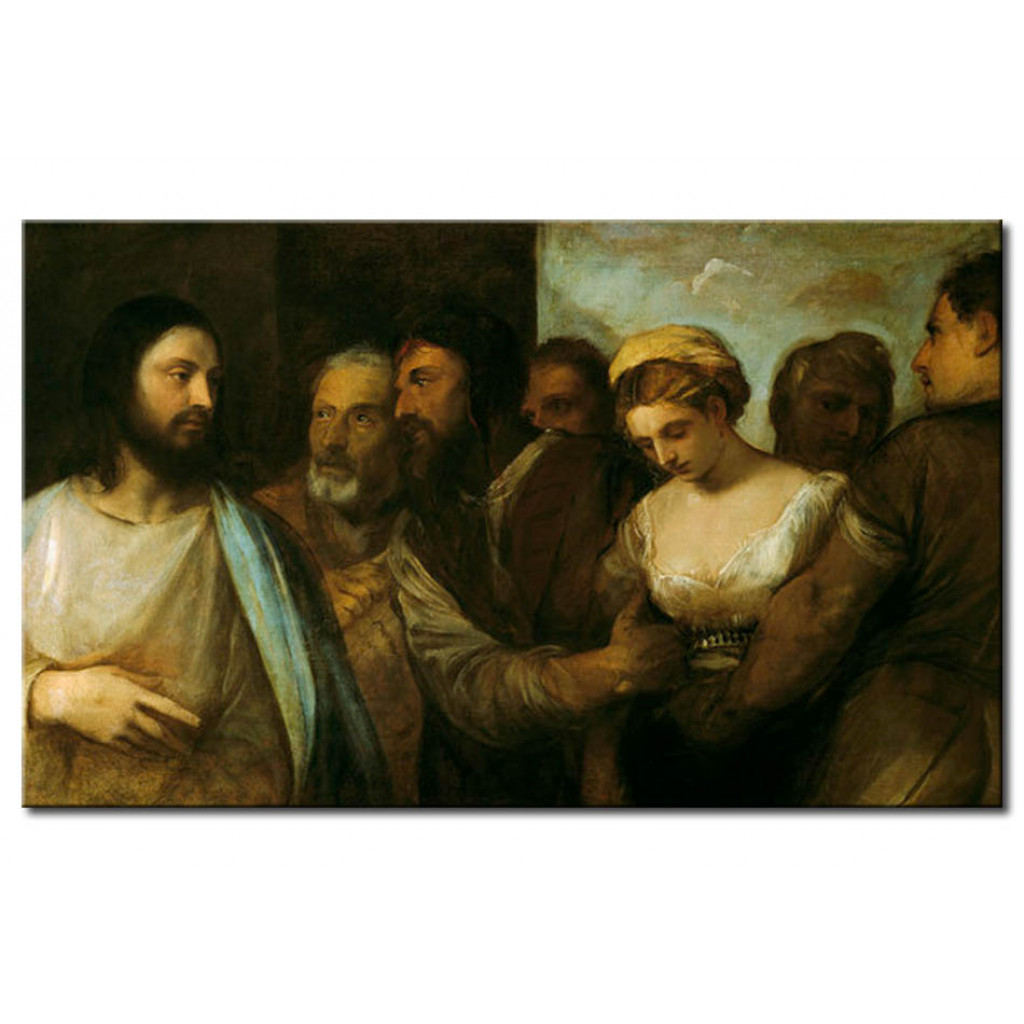 Målning Christ And The Adultress