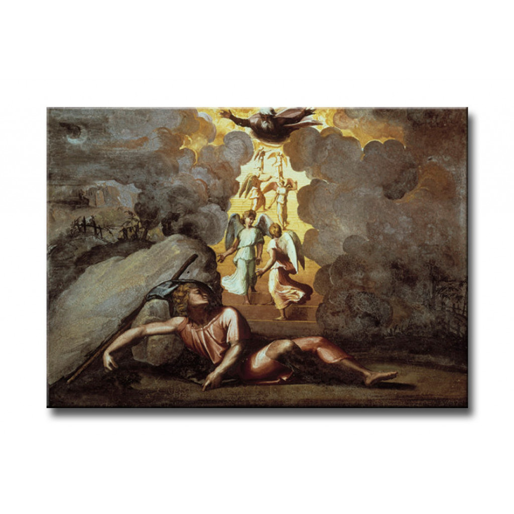 Schilderij  Rafael Santi: Jacob's Dream Of The Ladder To Heaven