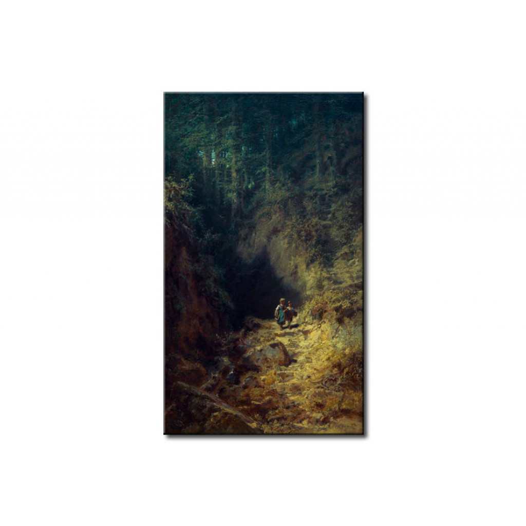 Schilderij  Carl Spitzweg: Children In The Forest