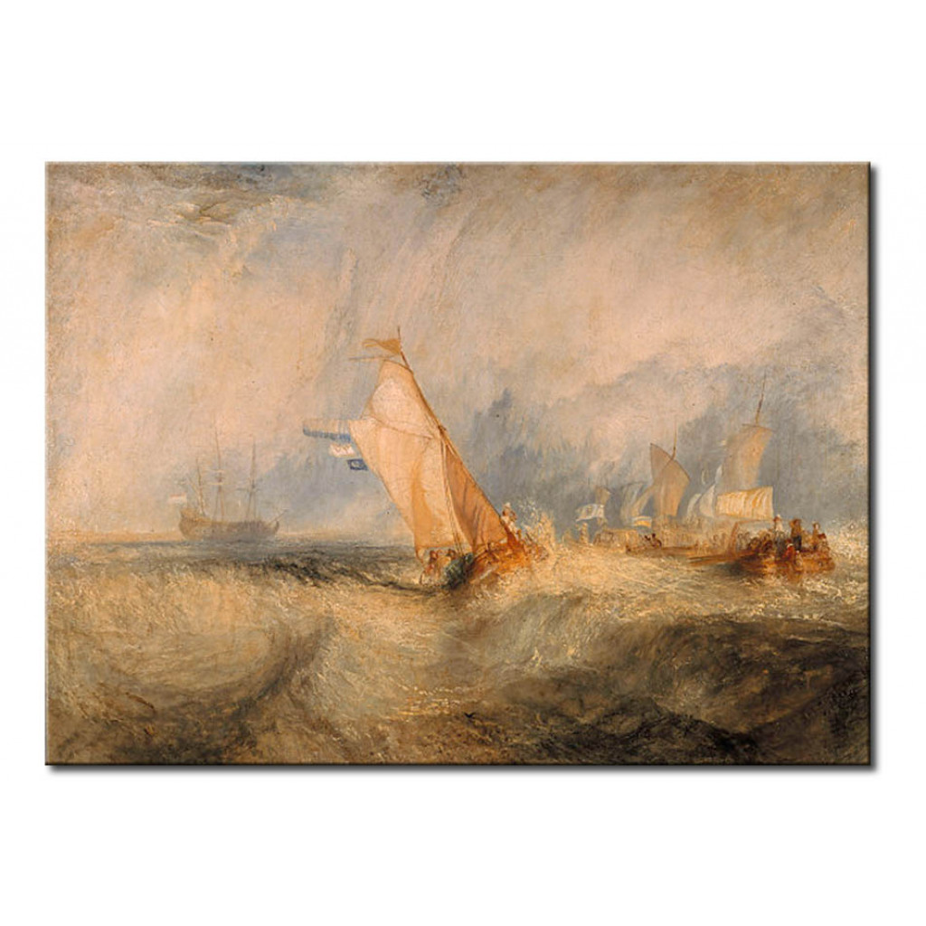 Schilderij  William Turner: Admiral Van Tromp Crusising Into The Wind