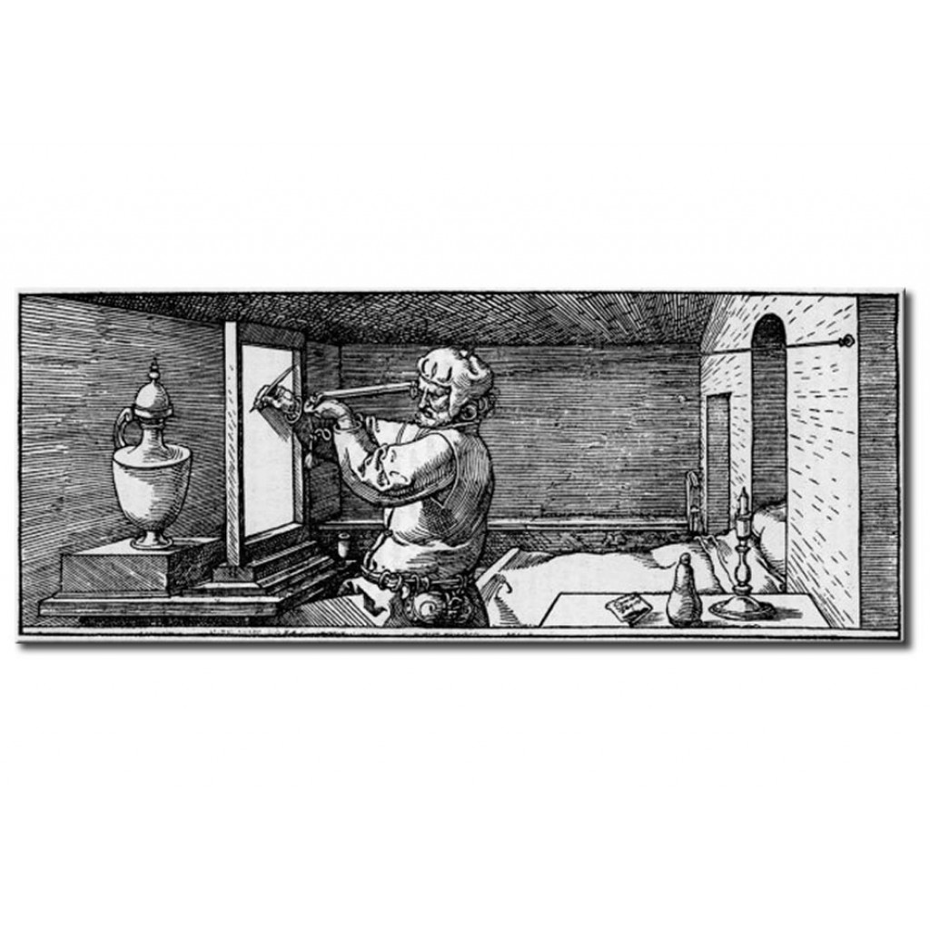 Schilderij  Albrecht Dürer: The Draughtsman With The Straightedge