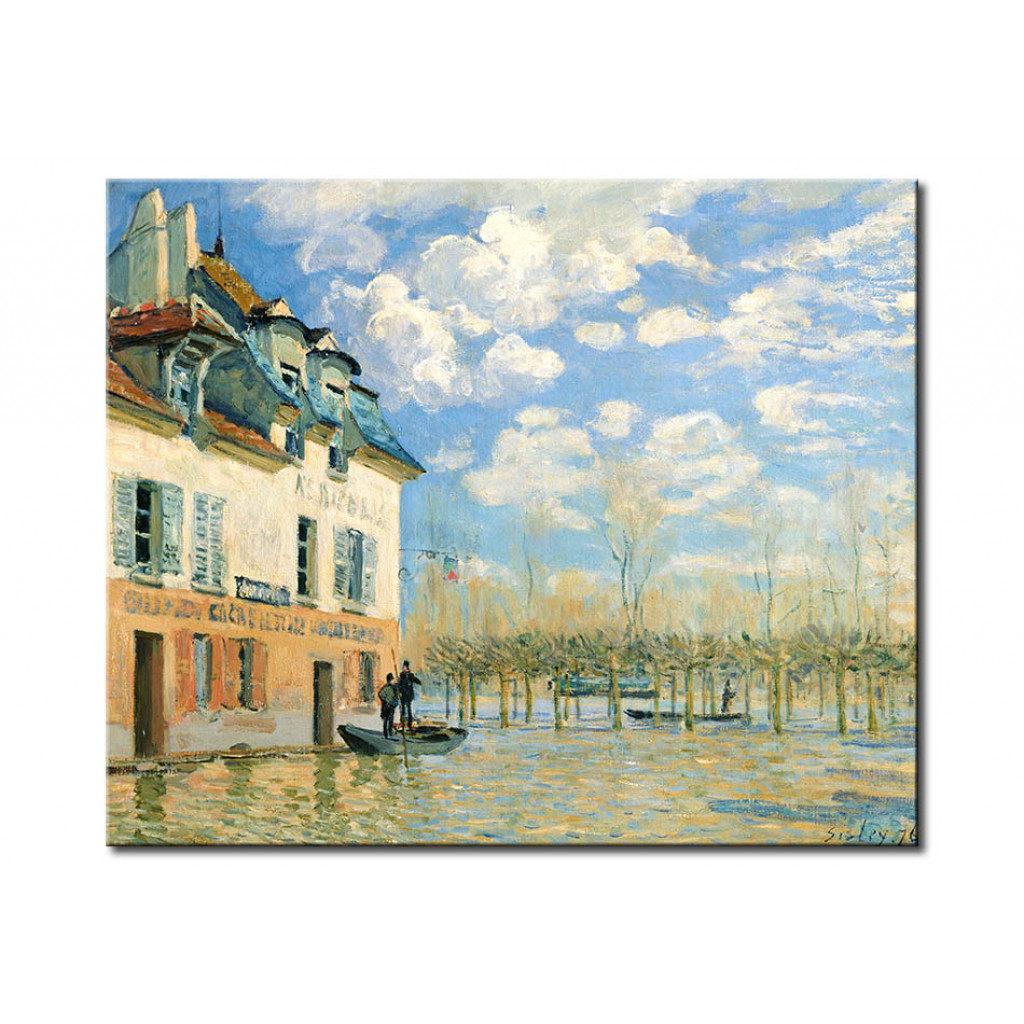 Schilderij  Alfred Sisley: The Boat In The Flood, Port-Marly