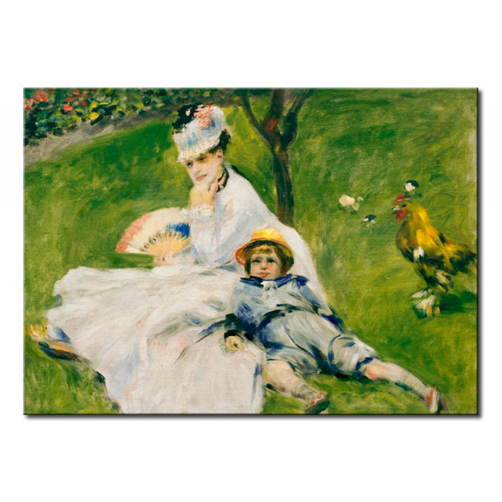 Konst Madame Claude Monet Avec Son Fils Jean Dans Le Jardin A Argenteuil