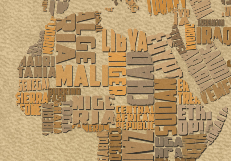 Tableau design Carte du monde avec inscriptions - les noms des