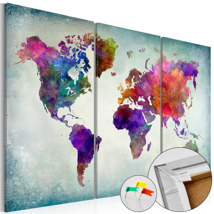 Tablica korkowa Świat w kolorach [Mapa korkowa]