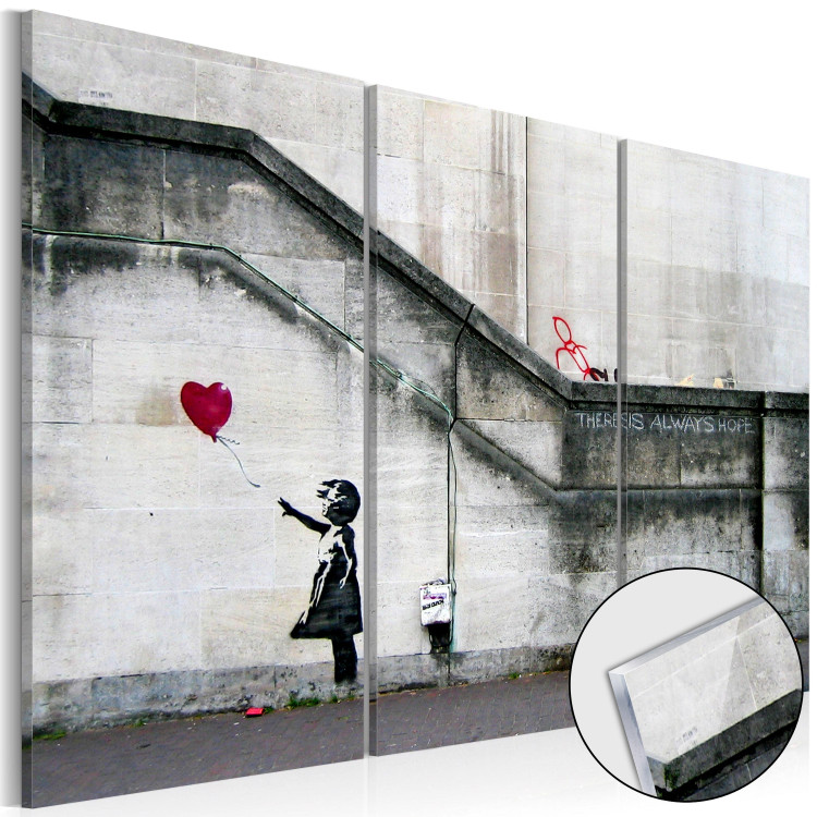 Obraz na szkle Girl With a Balloon by Banksy [Glass] 94546