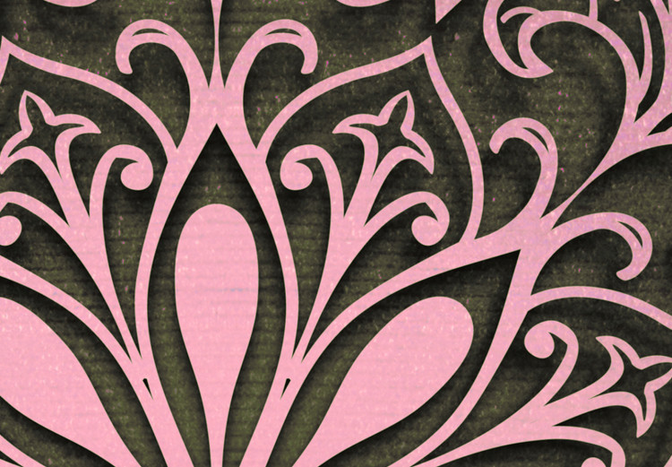 Quadro moderno Mandala rosa-marrone - grafica raffigurante un frammento del motivo  104756 additionalImage 4