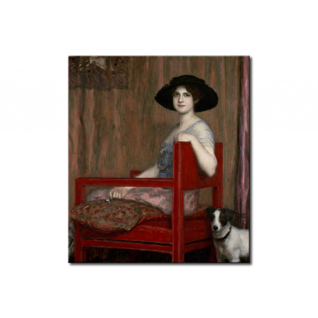 Schilderij  Franz Von Stuck: Mary Von Stuck In Red Chair