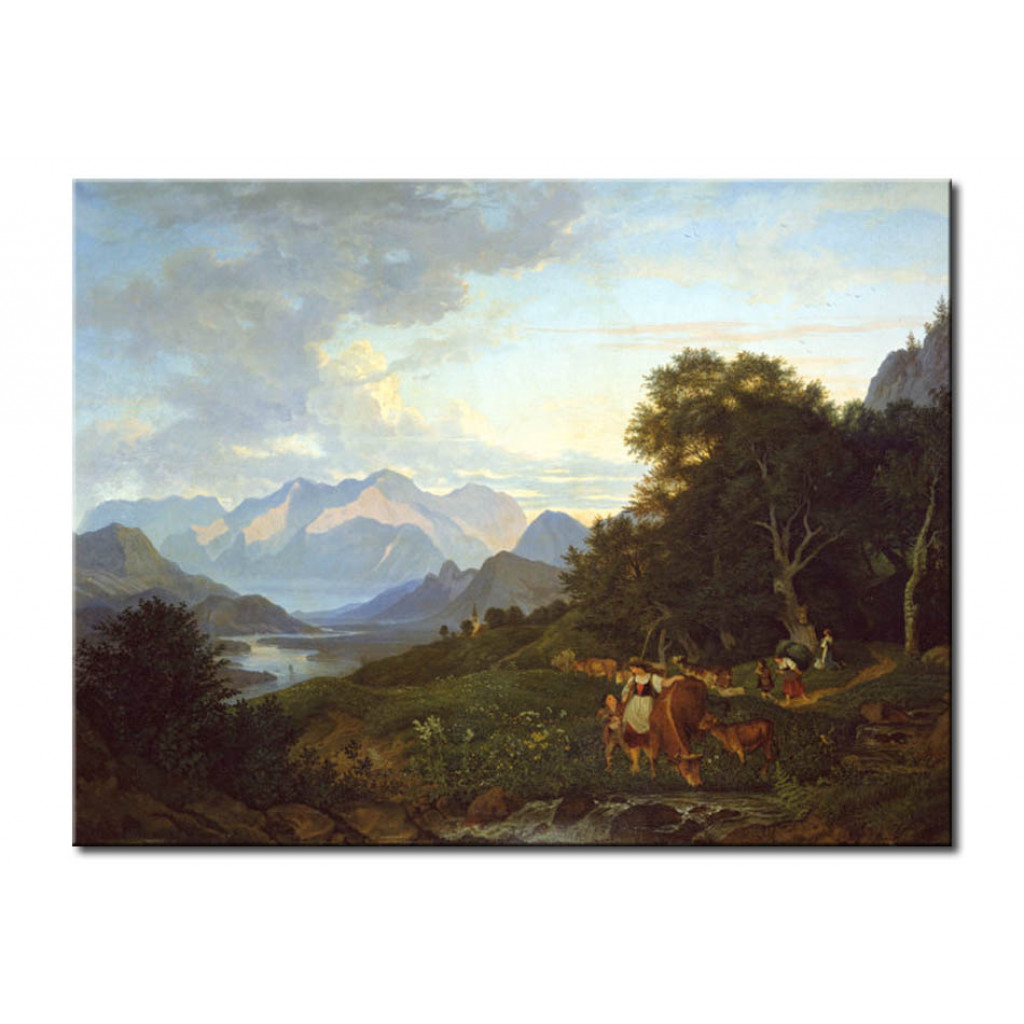 Schilderij  Adrian Ludwig Richter: Salzburg Landscape