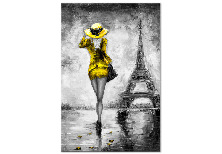 Obraz Paryska kobieta (1-częściowy) pionowy żółty 123056