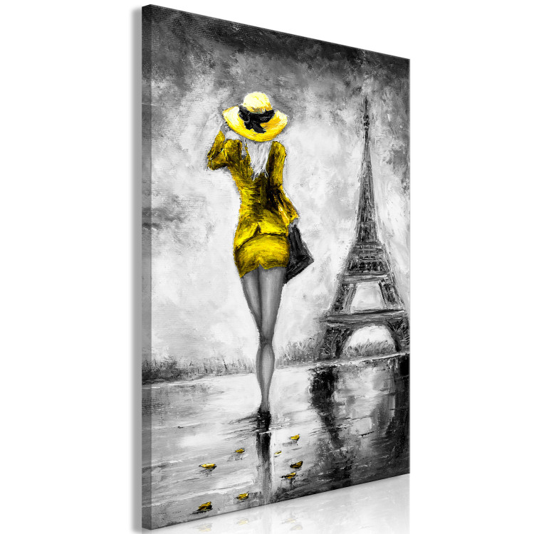 Obraz Paryska kobieta (1-częściowy) pionowy żółty 123056 additionalImage 2