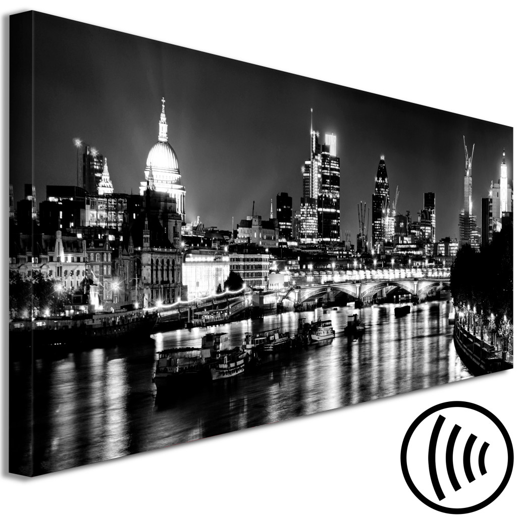 Obraz Londyńskie światła (1-częściowy) Wąski Czarno-biały
