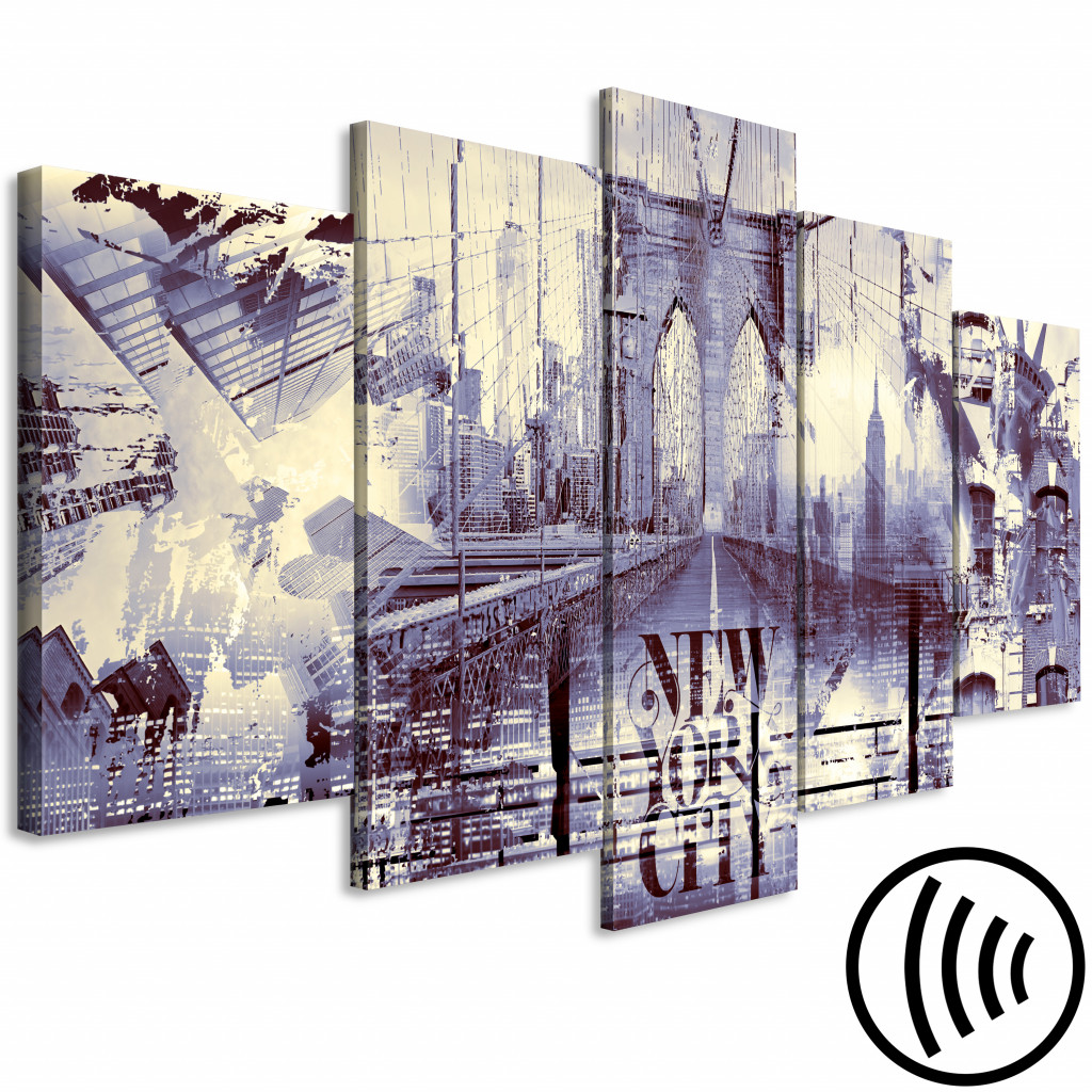 Schilderij  New York: Collage Uit New York - Een Compositie Met Architectuur