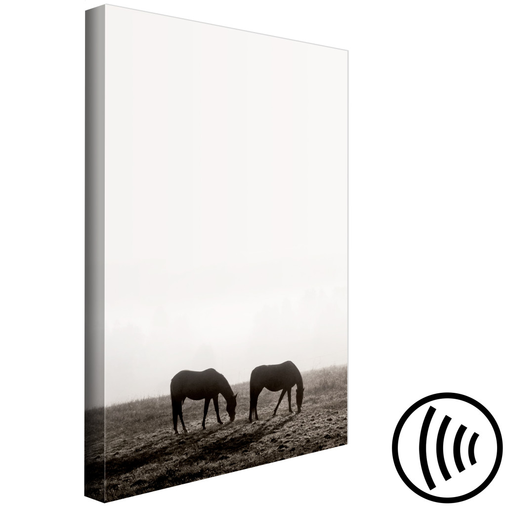 Obraz Konie O Poranku - Krajobraz Przedstawiający Zwierzęta Pasące Się O Wschodzie Słońca