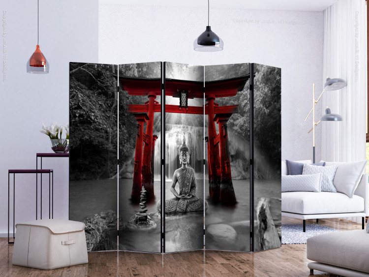 Design rumsavdelare Buddha Smile (Red) II [Room Dividers] 133256 additionalImage 2