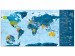 Mapa zdrapka na ścianę Niebieska mapa - plakat na płycie (wersja francuska) 137956