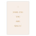 Wall Poster Love Confession - Golden Inscriptions on a Light Pink Background 145756