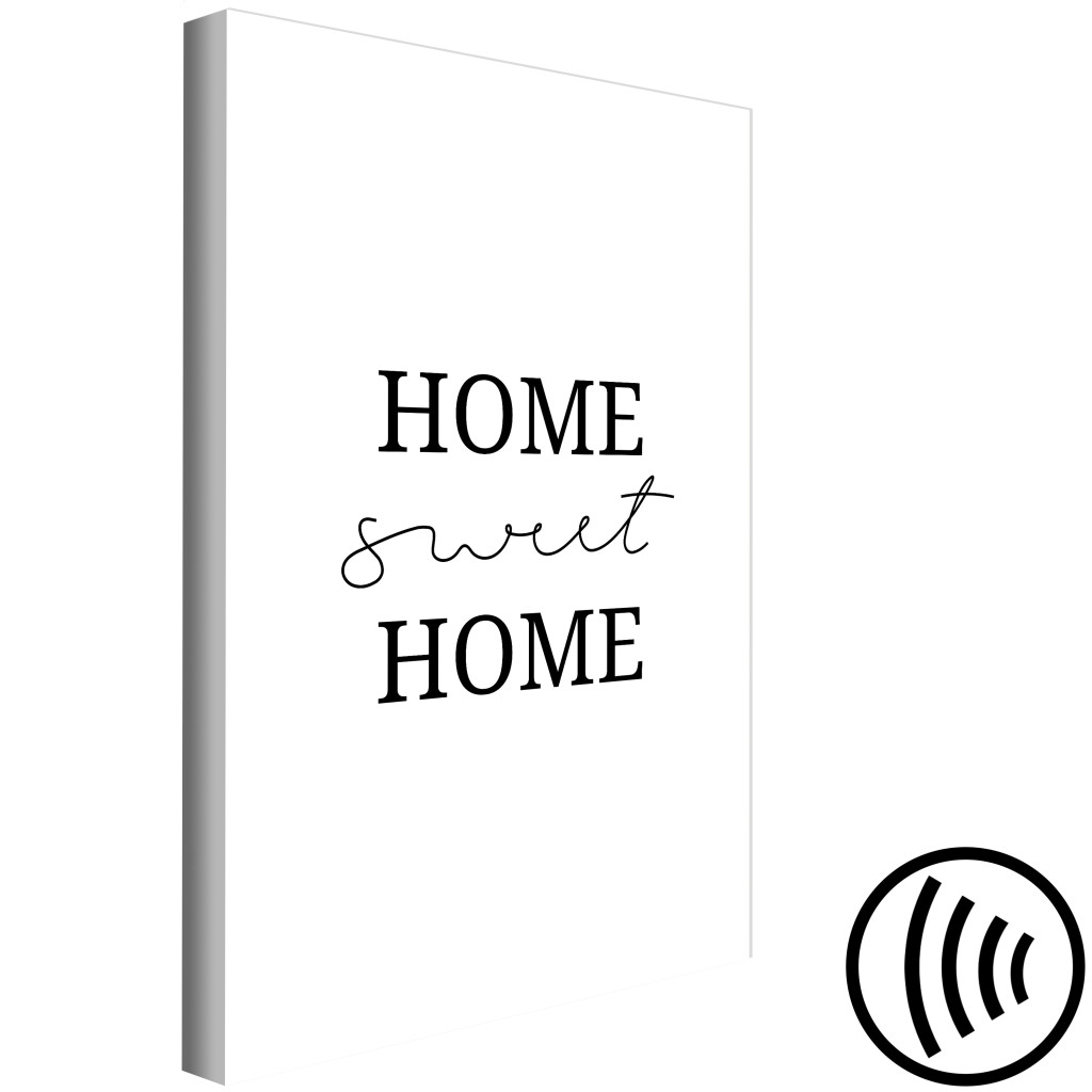 Obraz Sweet Home - Minimalistyczny Czarny Napis Na Białym Tle