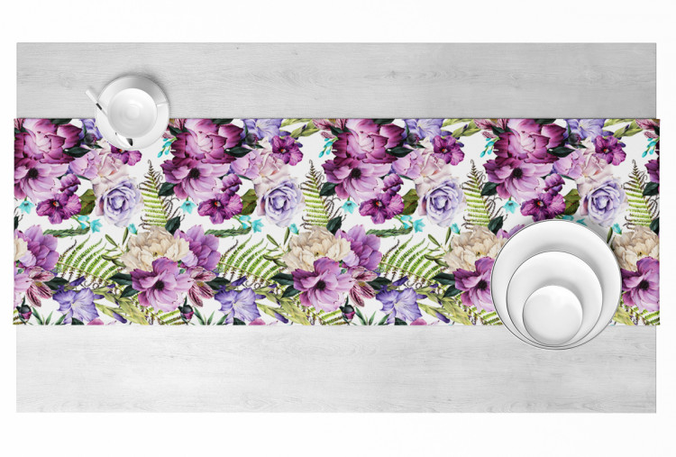 Runner tavolo Joyful bouquet - composition of purple flowers on a white background 147256 additionalImage 3