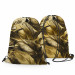 Mochila Leafy thickets - a graphic floral pattern in brass tones 147356 additionalThumb 3