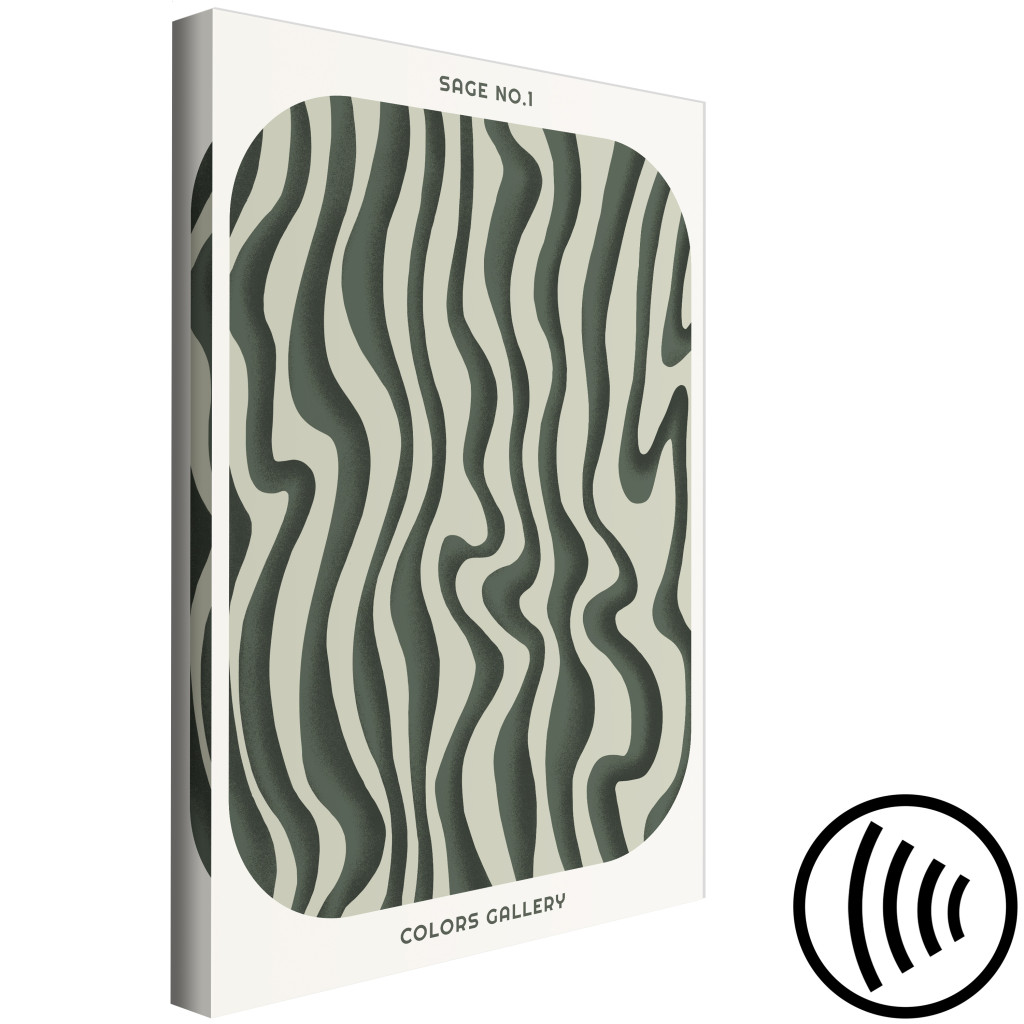 Tavla Green Stripes - Wavy Irregular Shapes With A Signature