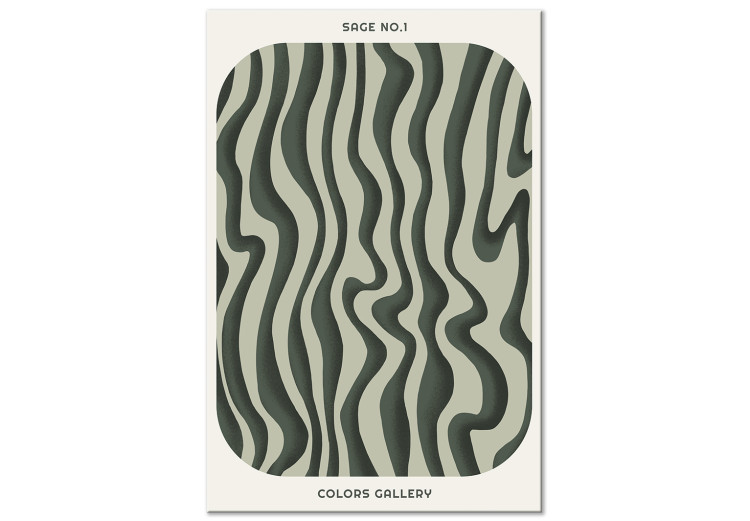 Canvas Green Stripes - Wavy Irregular Shapes With a Signature
