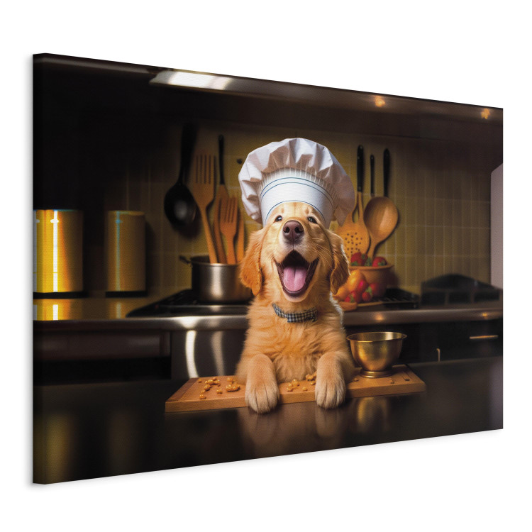 Canvastavla AI Golden Retriever Dog - Cheerful Animal in the Role of a Cook - Horizontal 150256 additionalImage 2