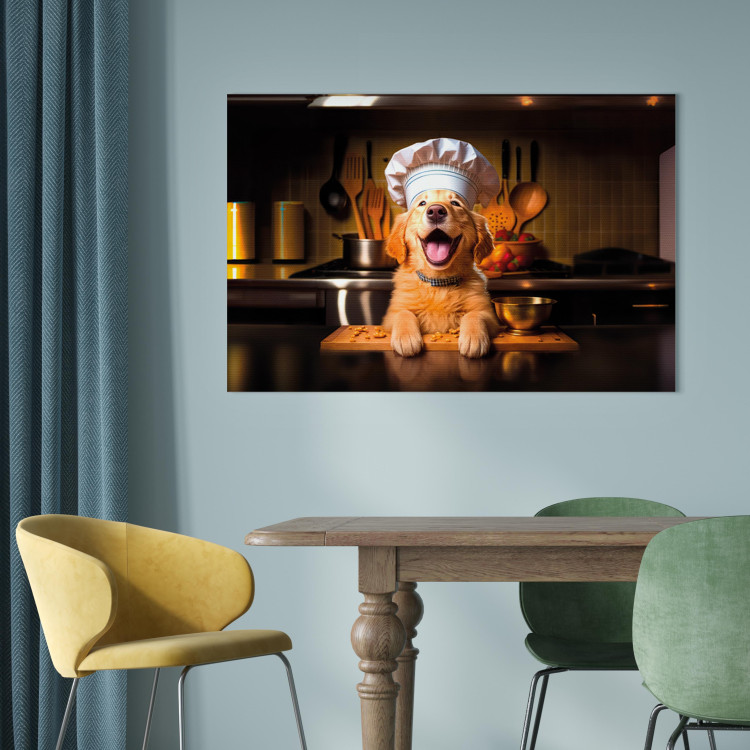 Canvastavla AI Golden Retriever Dog - Cheerful Animal in the Role of a Cook - Horizontal 150256 additionalImage 11