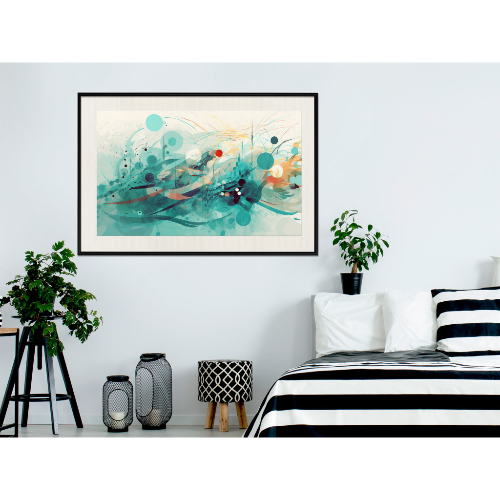 Poster Decorativo Blue Wave - Abstract Composition Generated By AI
