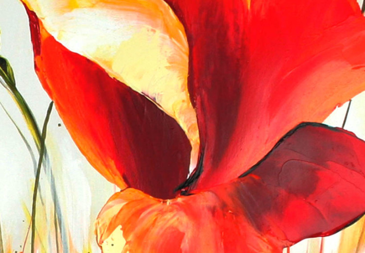 Canvastavla Rött äng (3 delar) - natur med blommigt motiv och vallmo 46956 additionalImage 3