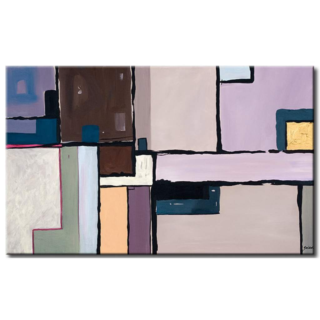 Schilderij  Gekleurde: Pastelcompositie (1-delig) - Subtiele Geometrische Figuren