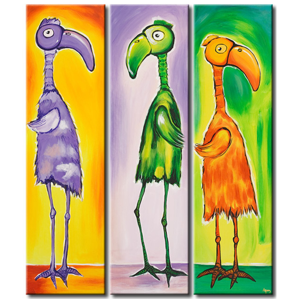 Schilderij  Voor Kinderen: Kleurrijke Vogels
